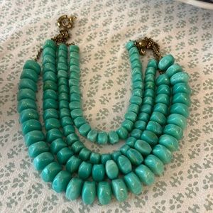 Bold turquoise layered bead necklace